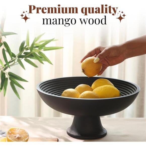 Wooden Fruit Bowl or Decorative Bowl for Table Décor, Wooden Fruit Bowl - Picture 4 of 6